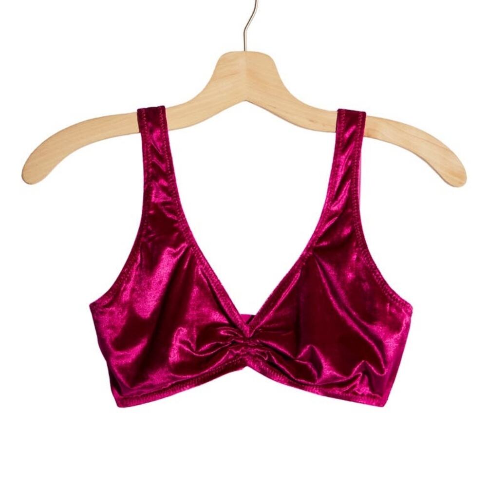 NWT Free People Pink Velvet Bra Rhiannon Bralette Size XS